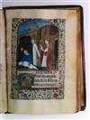 MANUSCRIPT.  Illuminated Book of Hours in Latin and French on vellum, with 4 (of 5?) miniatures.  France, circa 1500